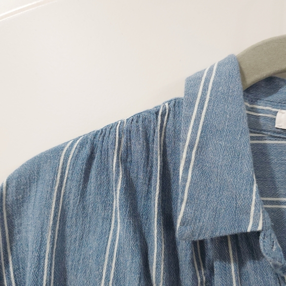 MADEWELL Central Shirt in Caspian Stripe, Blue, 100% Cotton, Oversized, S - Picture 8 of 14